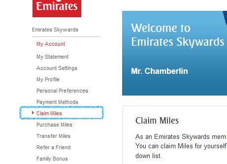 How to claim missing Emirates Skywards miles after your flight.